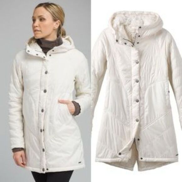 PRANA Diva Long Jacket Water Repellent Sherpa Coat, Size XL MSRP $179 - Picture 1 of 8